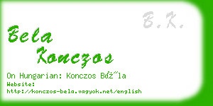 bela konczos business card